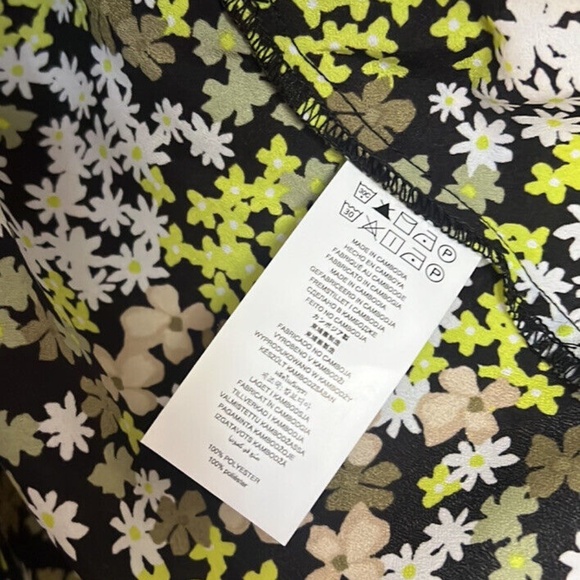 Michael Kors Floral Print Zip Shirt Top - Picture 5 of 6